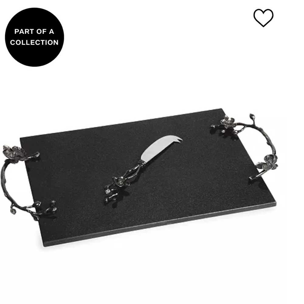 Black Orchid Small Cheese Board with Knife